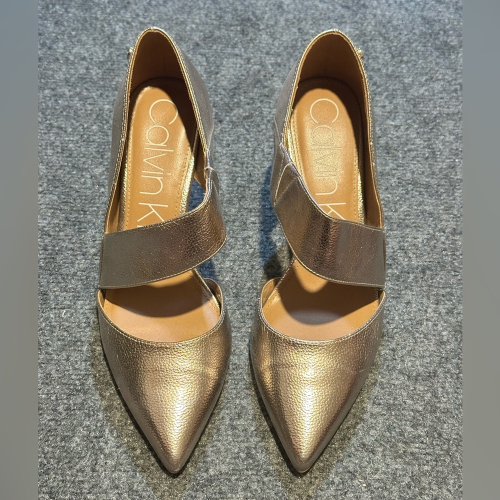 Calvin Klein Metallic Heels with Strap